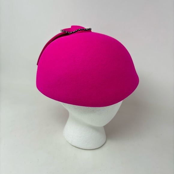 Vintage Jack McConnell Boutique 100% Wool Pink Hat - Picture 4 of 10